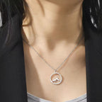 Nature Cast Metalworks Mountain In Circle Pendant Necklace