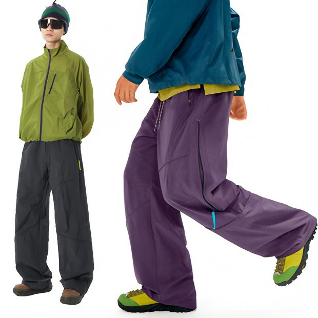 Unisex Techwear Paratrooper Pants, Water‑Repellent Softshell Straight‑Leg Outdoor Hiking Trousers