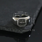 Demon Eye Index Finger Ring - Imitation Thai Silver Brushed
