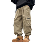 Boys Cotton Cargo Pants Big Pockets Casual Long Trousers for Kids