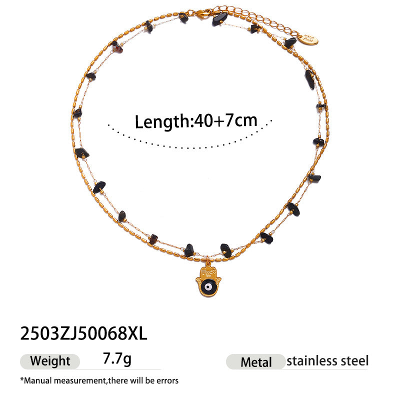 Evil Eye Titanium Steel Pendant Necklace