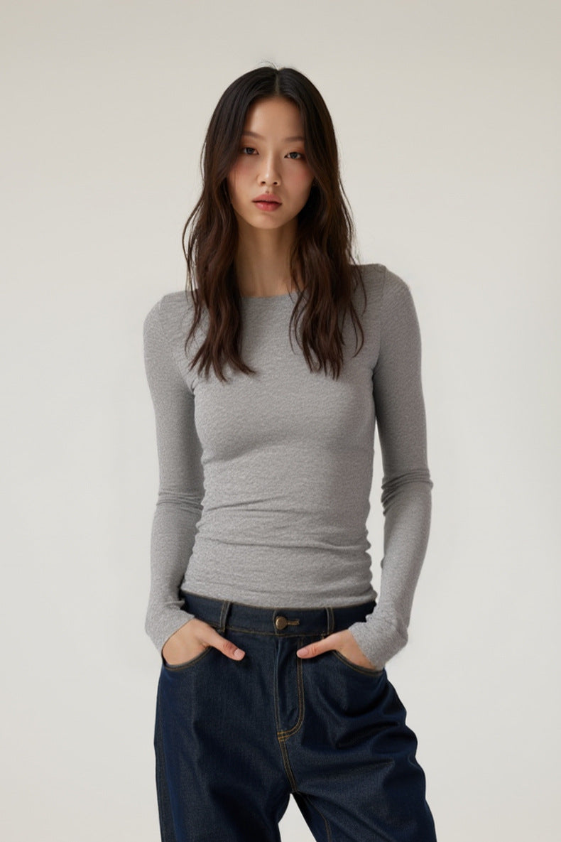 Lenzing TencelTM wool round-neck top