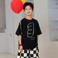 Stylish Print Cotton Short Sleeve Top for Boys
