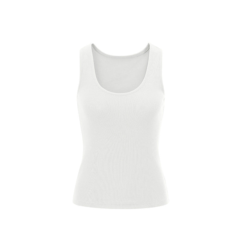Women's High elastic threaded U-neck undershirt