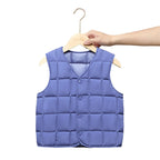 Children wear down cotton vests on both sides, autumn and winter babies wear vests inside and outside, Korean version of men's and women's children's thermal vest
