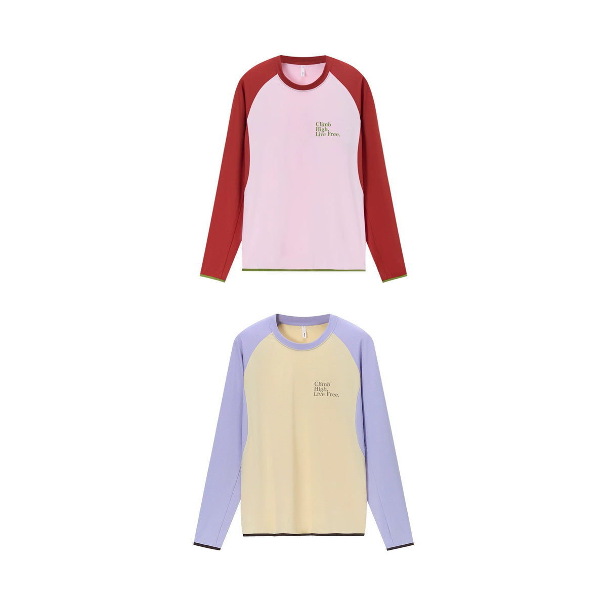 Women's sports print T-shirt, contrasting color rock climbing bouldering
