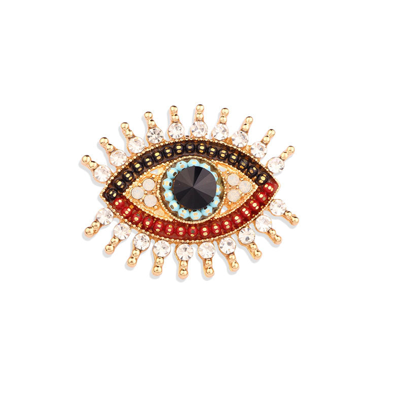 Diamond-encrusted Evil Eye Brooch