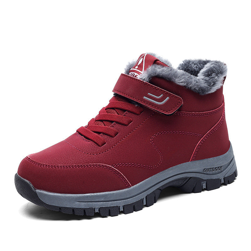 Winter Unisex Men's Snow Boots - Fleece-Lined Thickened Warm Mid-Calf High-Top