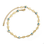Evil Eye Anklet with Colorful Droplets