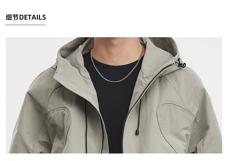 Men's Autumn Jacket Hooded Jacket Men's Simple Trend American Outdoor Jacket Top