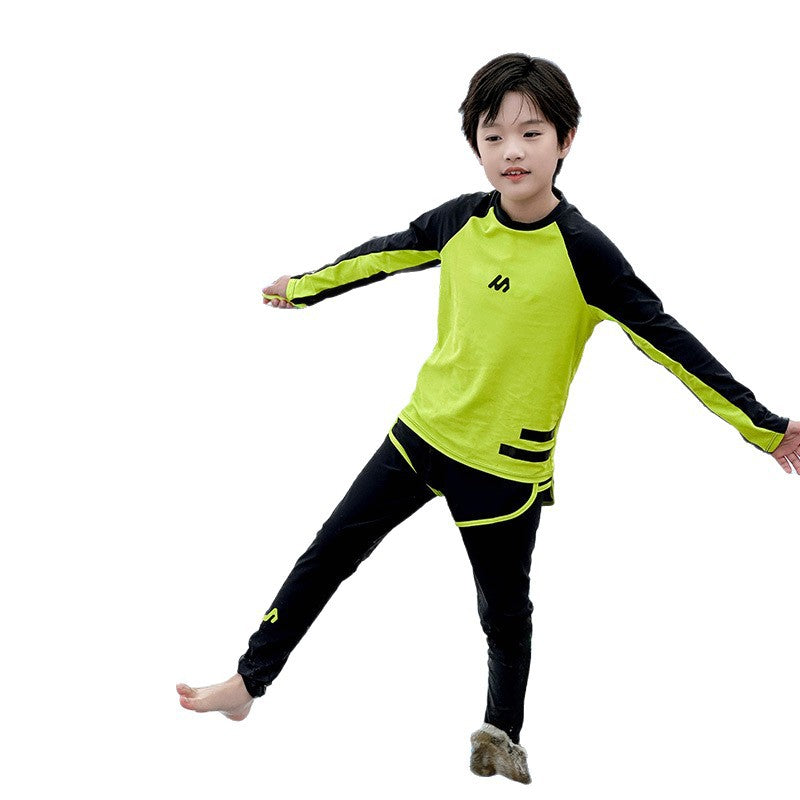 Kids Boys UPF50+ 2-Piece Rash Guard, 7A Antibacterial Quick Dry Swimsuit