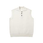 Sleeveless Collared Wool Knit Vest