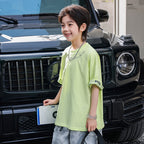 Kids Summer Streetwear Cotton Tee with Letter Print