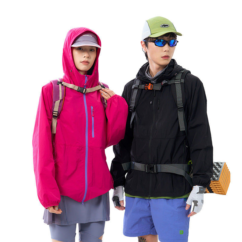 UPF 50+ Lightweight Sun Protection Hooded Jacket Breathable Outdoor Fishing Hiking Coat