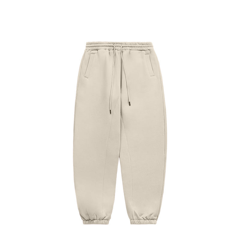 Unisex Fleece-Lined Joggers with Cuffed Hems
