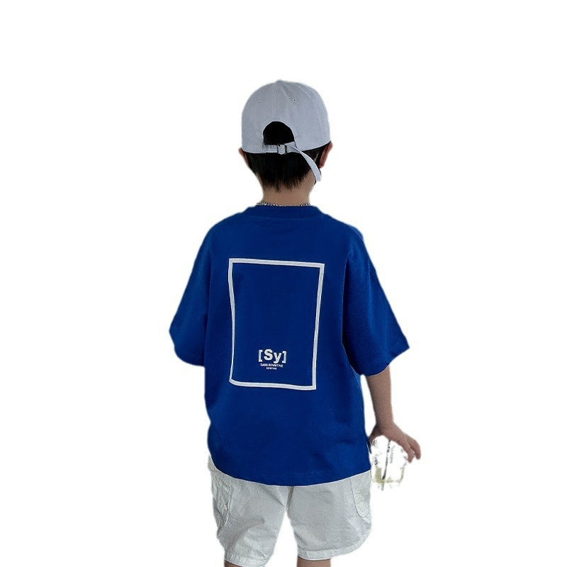 Boys Pure Cotton Short Sleeve T-Shirt, Kids Casual Summer Top