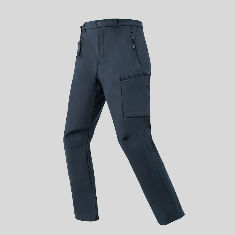 Fleece Lined Fluorine-Free Softshell Tactical Cargo Pants, Water Repellent Multi Pocket Hiking Pants Men & Women