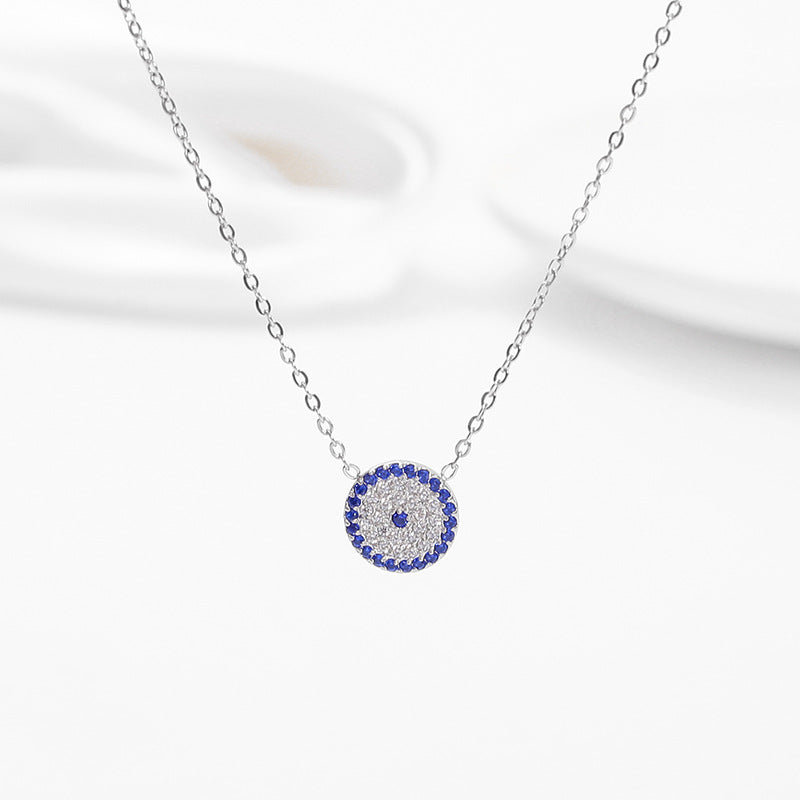 Titanium Steel Diamond-Studded Evil Eye Necklace