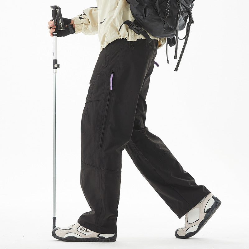 Unisex Techwear Paratrooper Pants, Water‑Repellent Softshell Straight‑Leg Outdoor Hiking Trousers