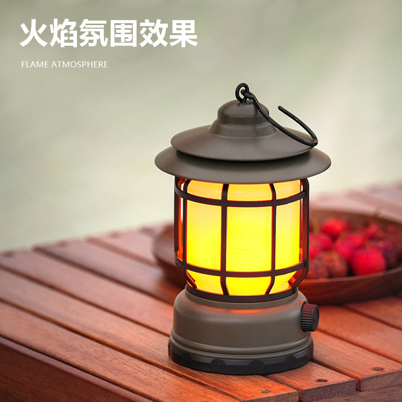 Portable Handheld Multi-Functional LED Camping Lantern - Outdoor Tent, Type-C Rechargeable Vintage