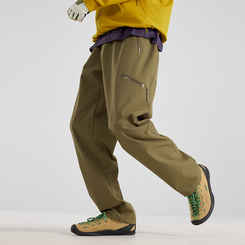 Unisex 3‑in‑1 Zip‑Off Hiking Pants, Detachable Fleece Lined Windproof Waterproof Outdoor Trousers