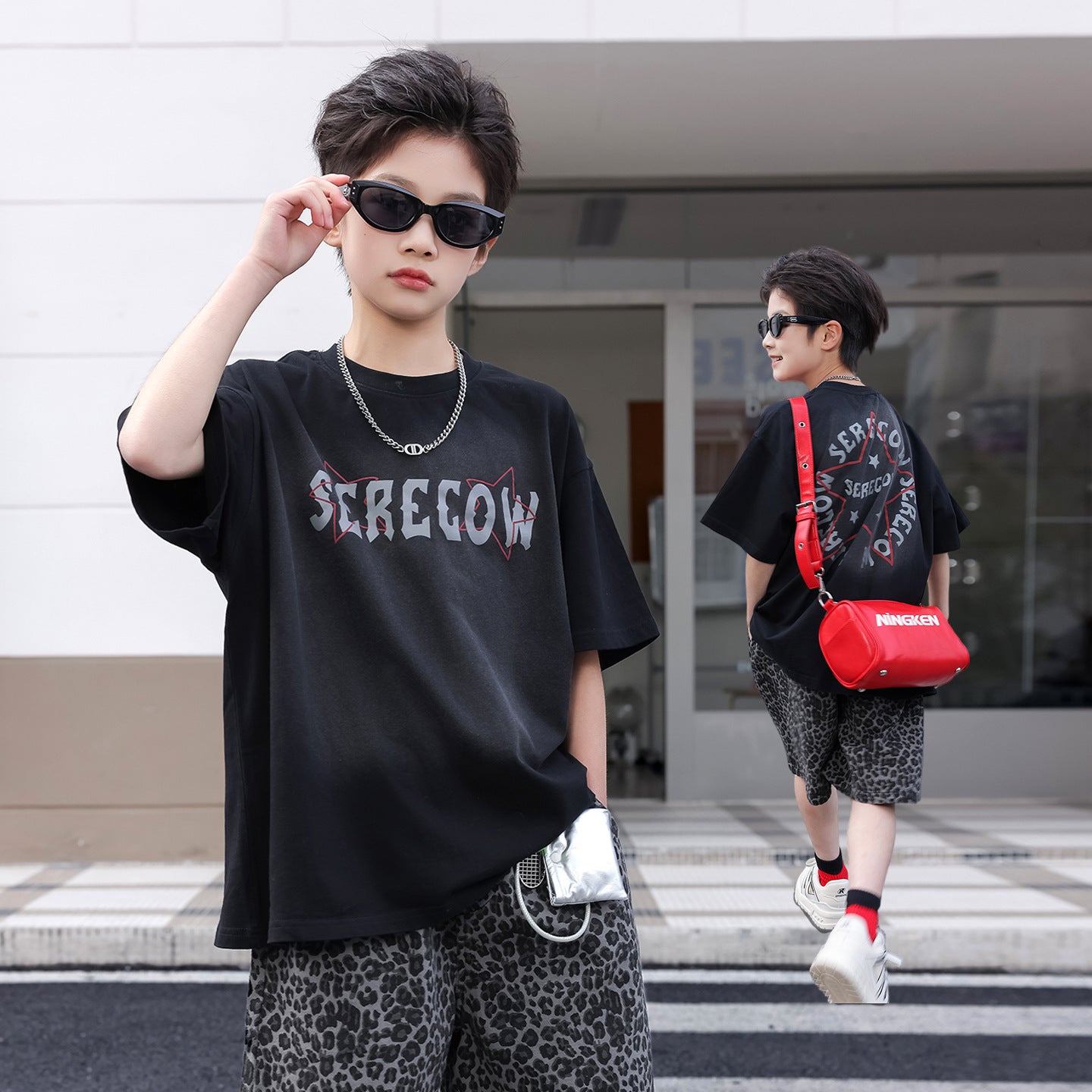 Boys Lightweight Letter Print T-Shirt