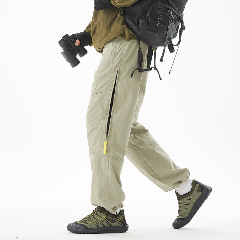 Unisex Techwear Paratrooper Pants, Water‑Repellent Softshell Straight‑Leg Outdoor Hiking Trousers