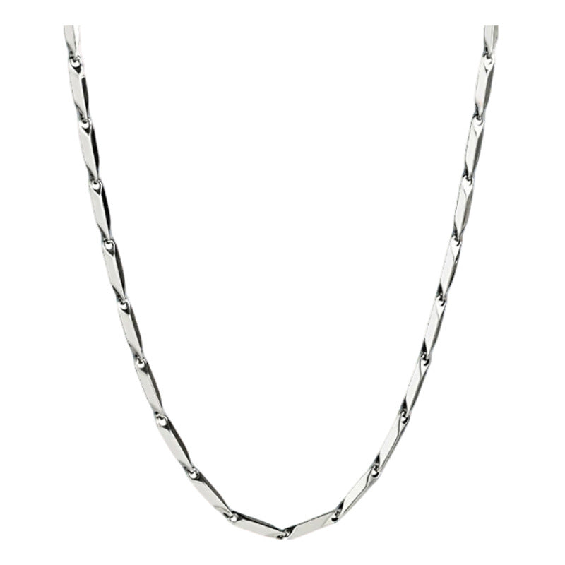 Rhombus-shaped titanium steel necklace, snake chain