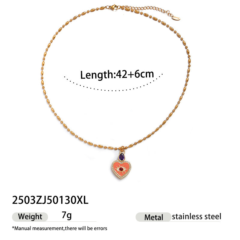 Evil Eye Titanium Steel Pendant Necklace