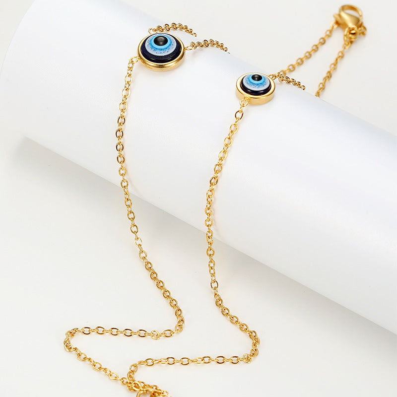 Evil Eye Anklet Titanium Steel Casual Foot Charm