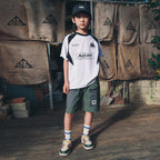 Minimalist Color Block Splicing Shorts, Mountain Style