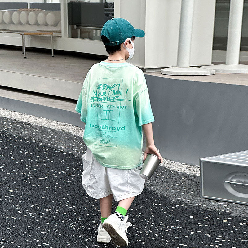 Kids Tie-Dye Gradient Casual Tee