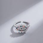 Retro Evil Eye Open Ring