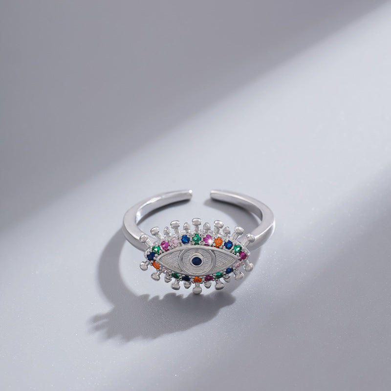 Retro Evil Eye Open Ring