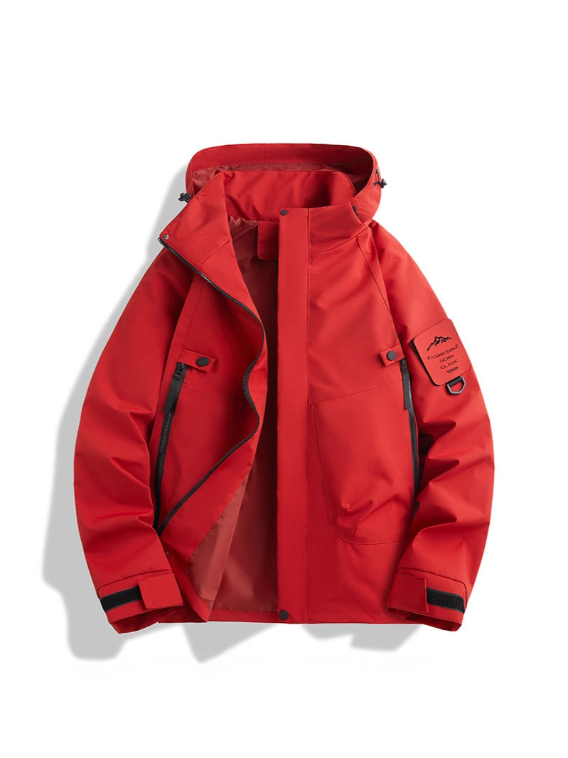 Men's outdoor lightweight mountaineering jacket: windproof and waterproof core performance, hooded style creates a fashionable sports style