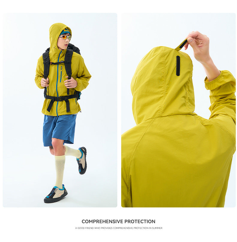 UPF 50+ Lightweight Sun Protection Hooded Jacket Breathable Outdoor Fishing Hiking Coat