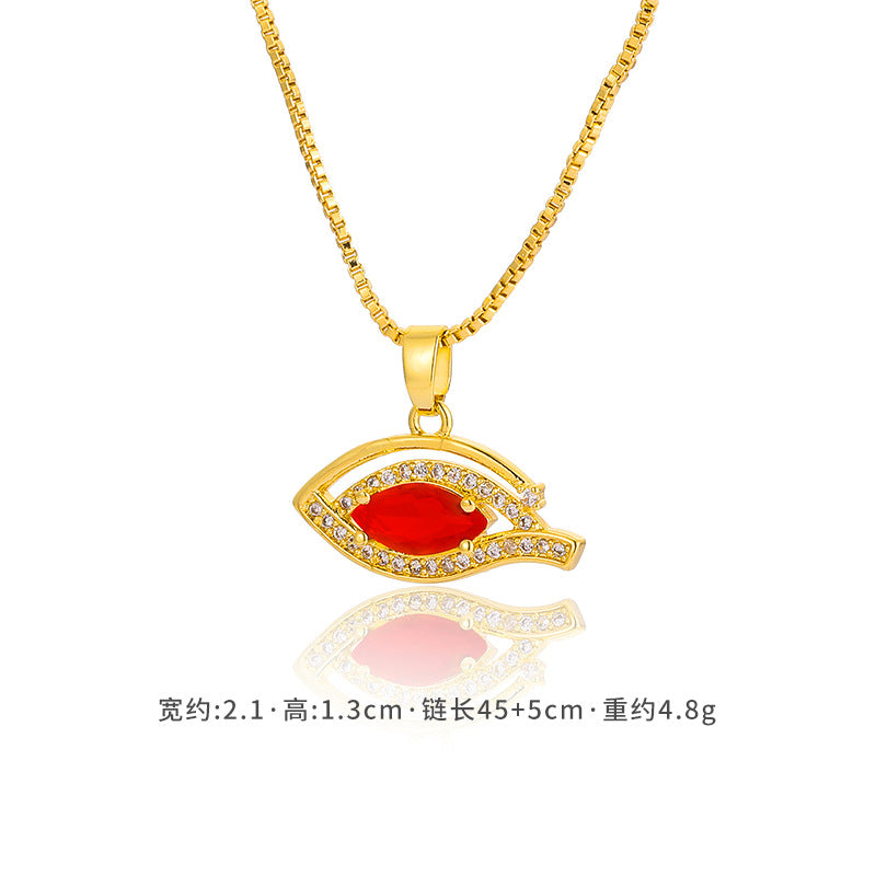 Evil Eye Necklace, Colorfast, Summer Oil-Drip Pendant