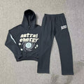 BrokenPlanet Oversized Foam Print Fleece Streetwear Set, Zip Hoodie + Sweatpants