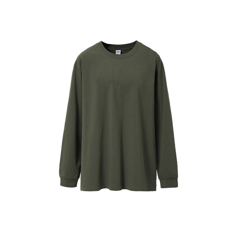 Plus Size Men Stretch Long Sleeve Tee Solid Loose Casual Top