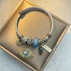 Stainless Steel Wire Evil Eye Bracelet