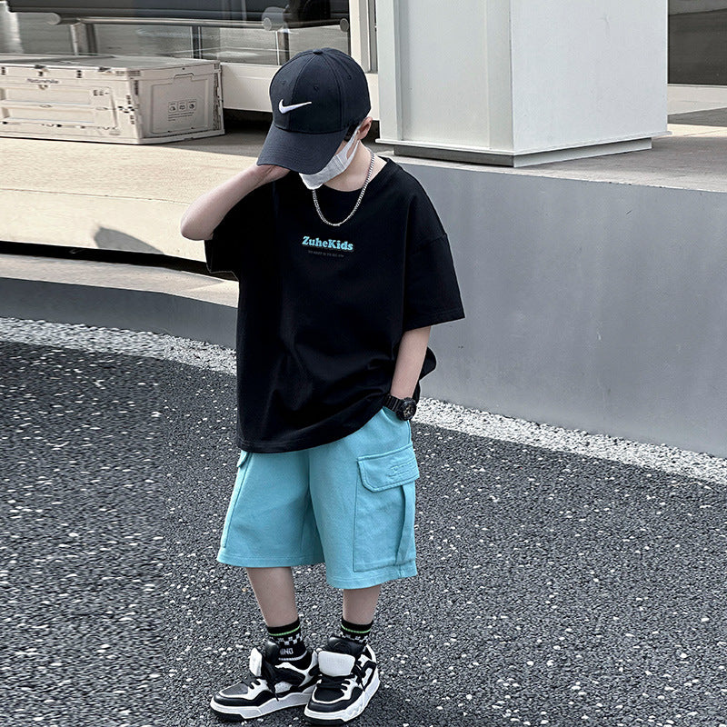 Boys' Summer Cooling Short-Sleeve Athletic Two-Piece Set