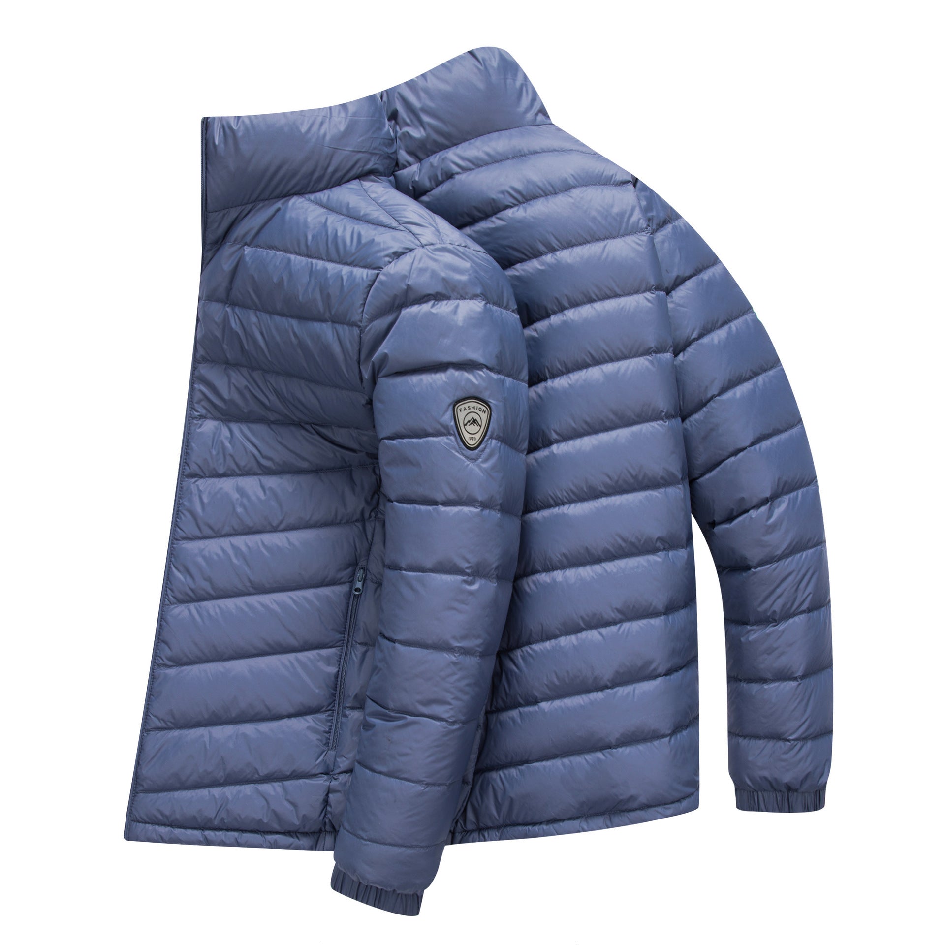 Trendy Lightweight Men's Down Jacket - Winter Stand Collar Solid Color Versatile Warm