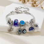 DIY Beaded Bracelet with Evil Eye and God's Hand Design