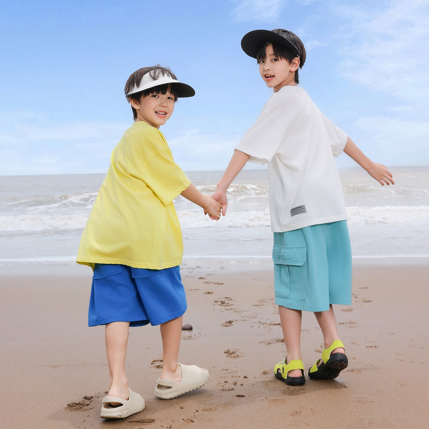 Color Block Print Cool Feel Boys 2PCS Short Sleeve Summer Sports Set