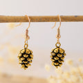Nature Cast Metalworks Earring Pine Cone Gold Tone Dangle