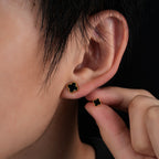 Titanium Steel Four-Leaf Clover Stud Earrings