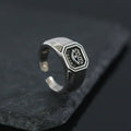 Demon Eye Index Finger Ring - Imitation Thai Silver Brushed
