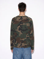 Street‑Style Waffle Knit Camo Long‑Sleeve T‑Shirt