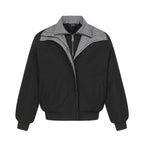 American retro men's short cotton clothes, spliced fake two-piece double-layer lapel loose coat