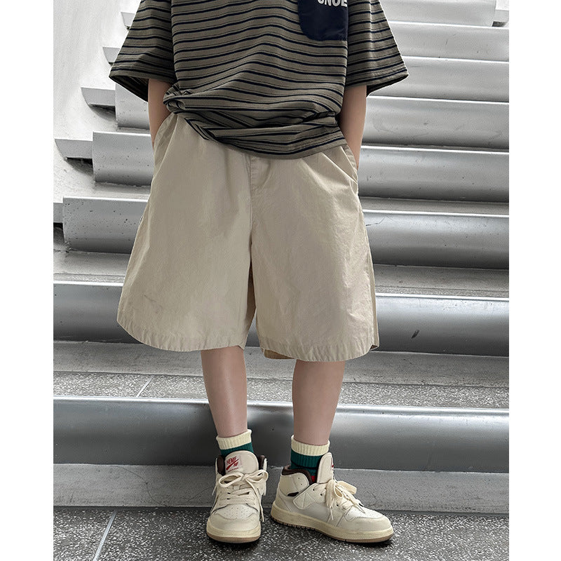 Pure Cotton Breathable Boys' Mid-Length Shorts